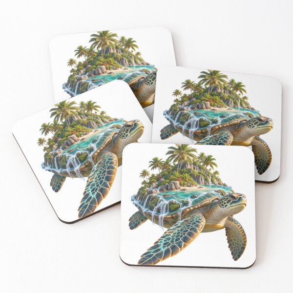 Item preview, Sea Turtle Carrying an Island – Tropical Ocean Nature Fantasy designed and sold by okay 2 look .