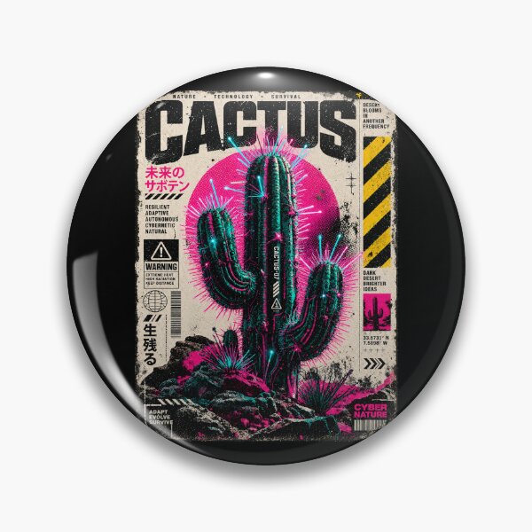 Item preview, Cyberpunk Cactus Desert Survival Poster designed and sold by FUIRY .