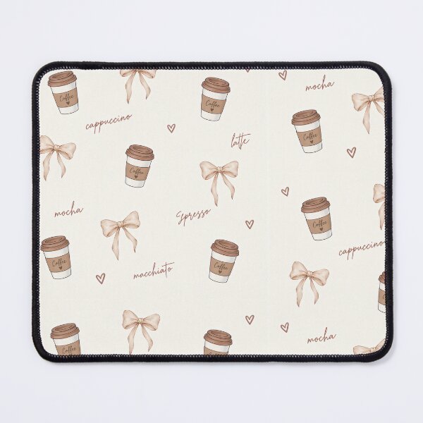 Item preview, Coquette Coffee Cup Cream Bow Pattern designed and sold by Luv4tete.