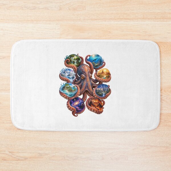 Item preview, Octopus Holding Eight Mini Worlds – Surreal Fantasy Ocean Universe Art designed and sold by okay 2 look .