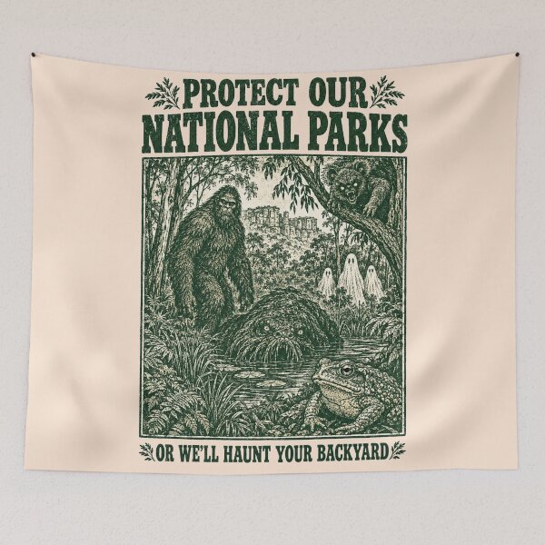 Item preview, Protect Kakadu National Park Haunted Cryptid Yowie Auatralia Halloween designed and sold by Yellowriversss.