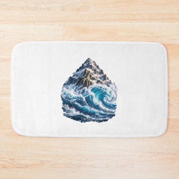 Item preview, Mountain Emerging From a Giant Wave – Surreal Ocean Nature Artwork designed and sold by okay 2 look .