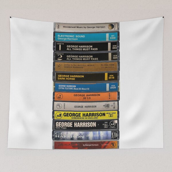 Item preview, George Harrison - Studio Albums - Vintage Cassette Print designed and sold by Mr Mustard Prints.