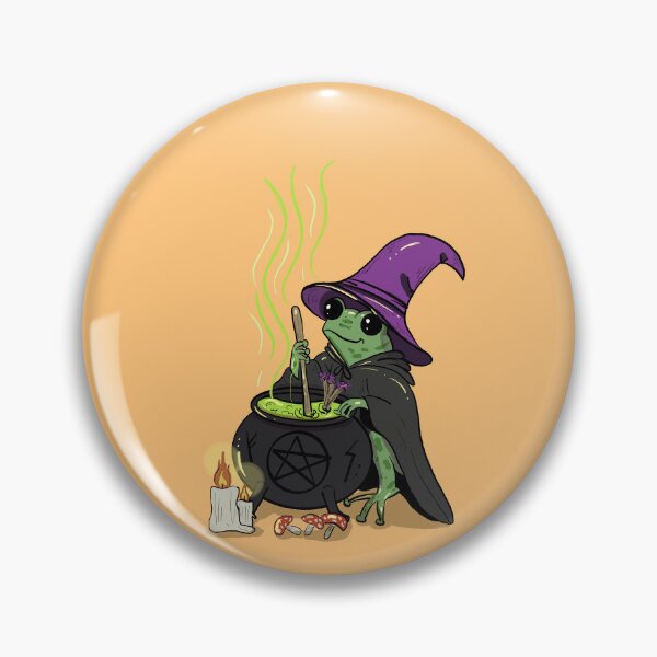 Item preview, Frog Witch Brewing Potion designed and sold by DumpsterCreatif.