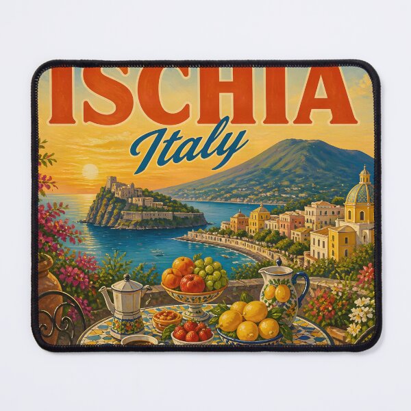 Item preview, Ischia Italy – Vintage Coastal Travel Poster designed and sold by LSVart.