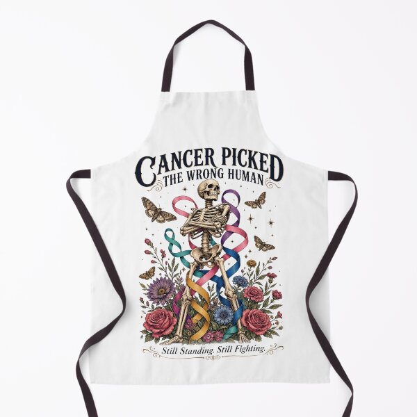 Item preview, Cancer Picked the Wrong Human Pink Skeleton Art designed and sold by SedaMythica.