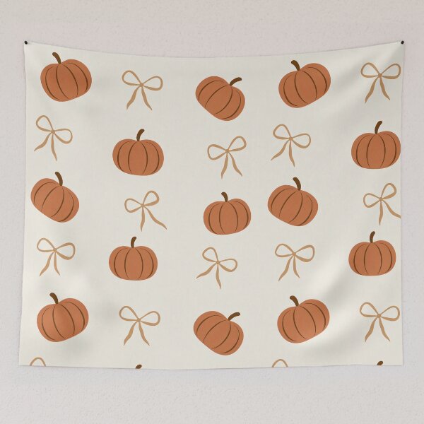 Item preview, Burnt Orange Pumpkin Tan Bow Pattern designed and sold by Luv4tete.