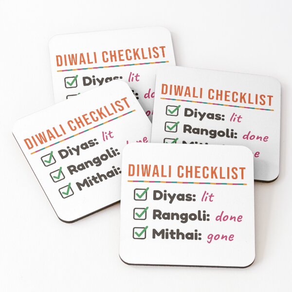 Artikelvorschau, Diwali-Checkliste: Diyas Lit, Rangoli erledigt, Mithai weg entworfen und verkauft von Diya & Dot.