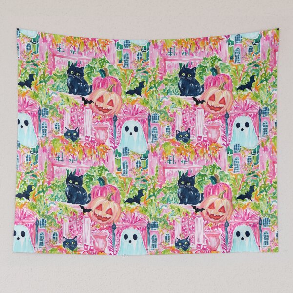 Item preview, Halloween estilo preppy en rosa y verde designed and sold by SophieClimaArt.