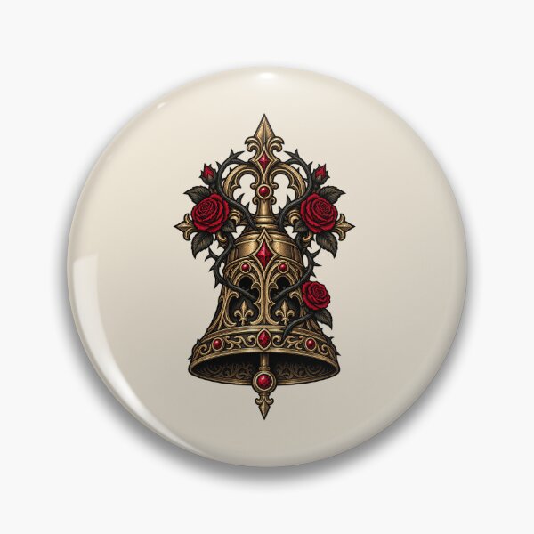 Item preview, Crimson Gothic Bell – Roses and Antique Gold designed and sold by MetaModel Editions.