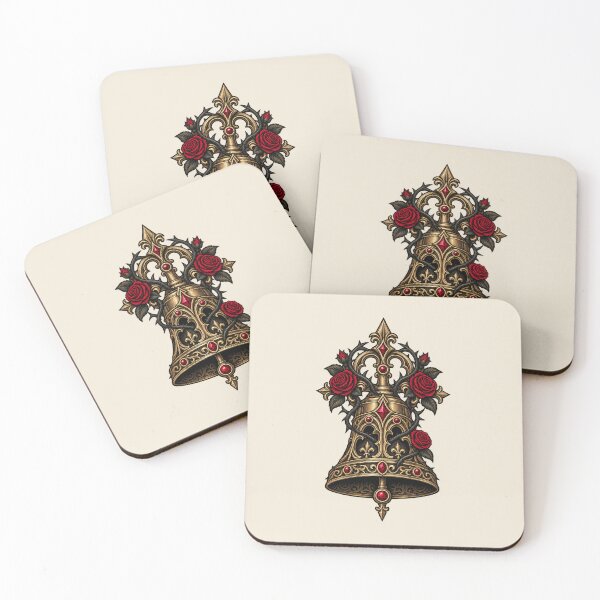 Item preview, Crimson Gothic Bell – Roses and Antique Gold designed and sold by MetaModel Editions.