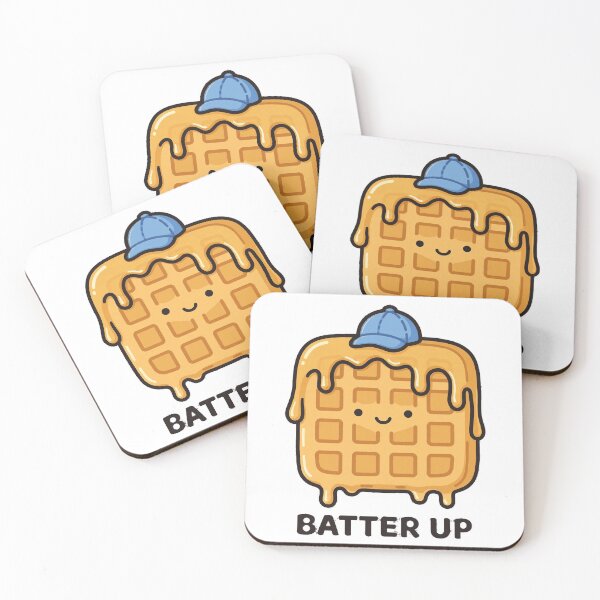 Item preview, Cute Chibi Waffle Batter Up Funny Breakfast Kawaii Sticker designed and sold by xiaoxiaochibi.
