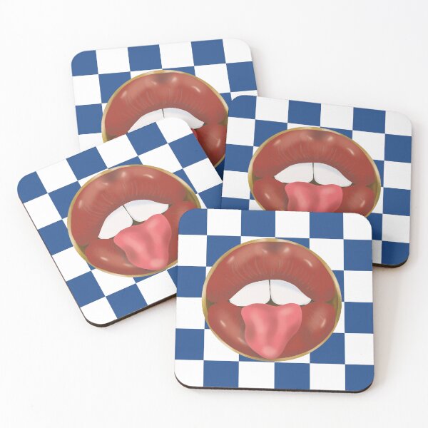 Item preview, Rebel Lips Pop Art – Duotone blocks blue white red Lips designed and sold by GoldenRebels.