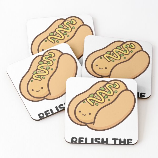 Item preview, Cute Chibi Hot Dog Relish The Moment Funny Food Kawaii Sticker designed and sold by xiaoxiaochibi.