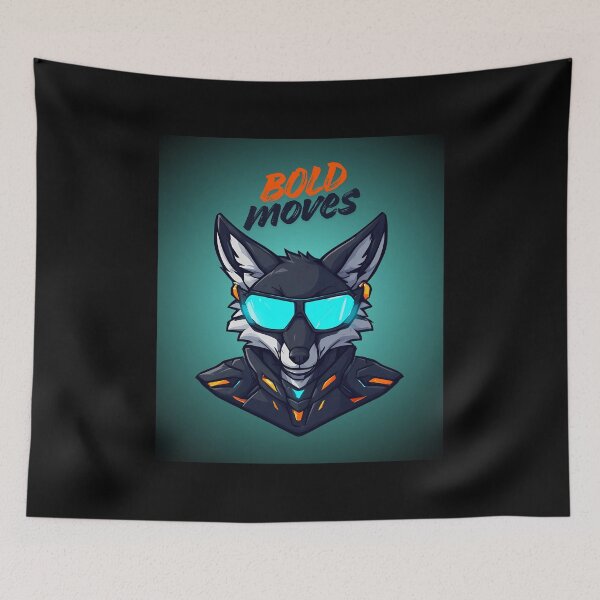 Item preview, Cyberpunk Mecha Wolf Neon Armor Gaming Poster designed and sold by Cyber Gold Studio.