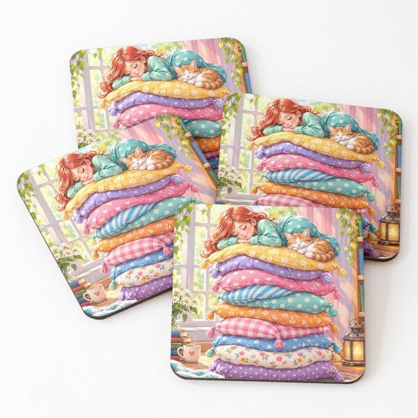 Item preview, Cozy girl and cat designed and sold by urbanshop7.