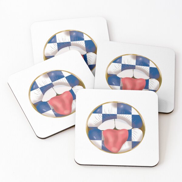 Item preview, Rebel Lips Pop Art – blocks blue white pink tongue designed and sold by GoldenRebels.