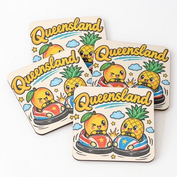 Item preview, Queensland Mango Pineapple Bumper Car Cartoon designed and sold by Yellowriversss.