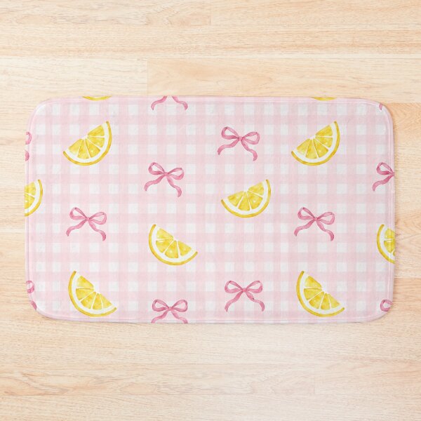 Item preview, Lemon Slice Pink Bow Gingham Pattern designed and sold by Luv4tete.