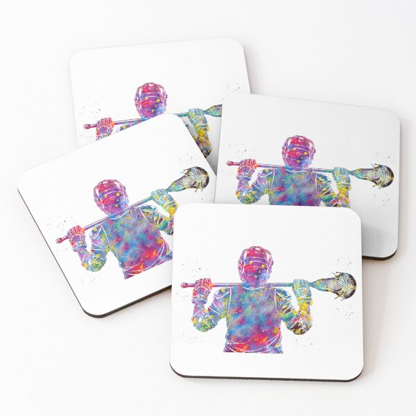 Item preview, Male Lacrosse Player Watercolor Art designed and sold by Liededrom..