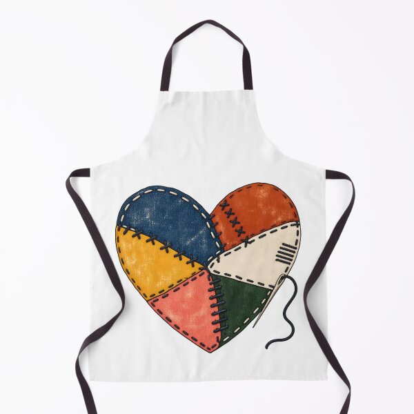 Artikelvorschau, Visible Mending Patchwork Herz Stickerei entworfen und verkauft von Philippa Shop.