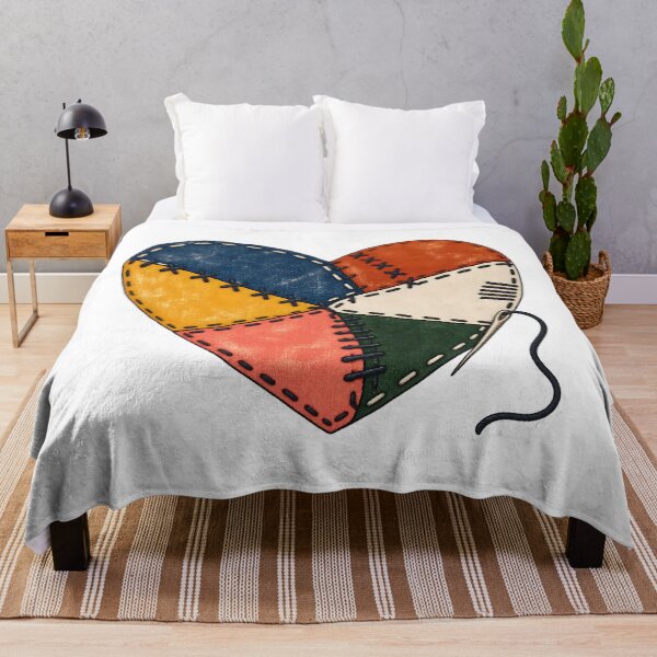 Item preview, Corazón Patchwork Visible Mending Bordado designed and sold by Philippa Shop.