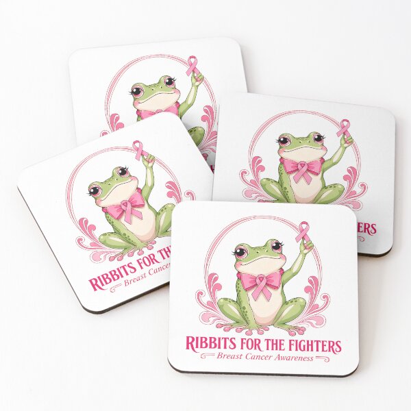 Item preview, Ribbits for the Fighters Cute Frog Breast Cancer Art designed and sold by SedaMythica.