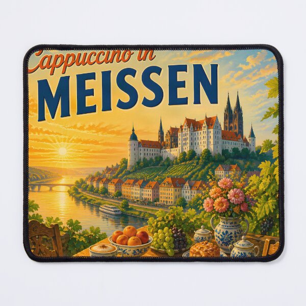 Item preview, Cappuccino in Meissen Germany – Vintage Travel Poster designed and sold by LSVart.