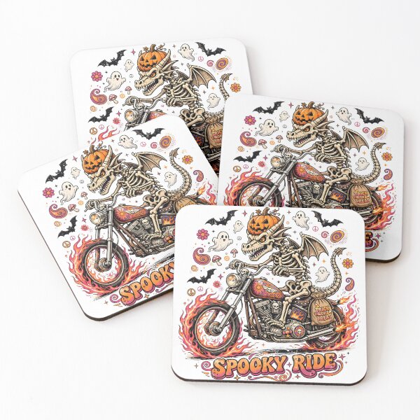 Item preview, Ghost Rider Skeleton Dragon Motorcycle | Groovy Retro Halloween designed and sold by VintageteeCo.