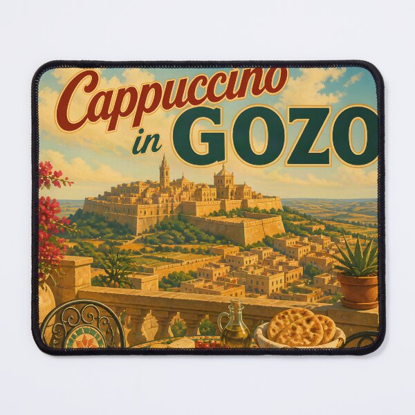 Item preview, Cappuccino in Gozo Malta – Vintage Travel Poster designed and sold by LSVart.