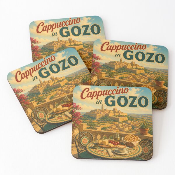 Item preview, Cappuccino in Gozo Malta – Vintage Travel Poster designed and sold by LSVart.