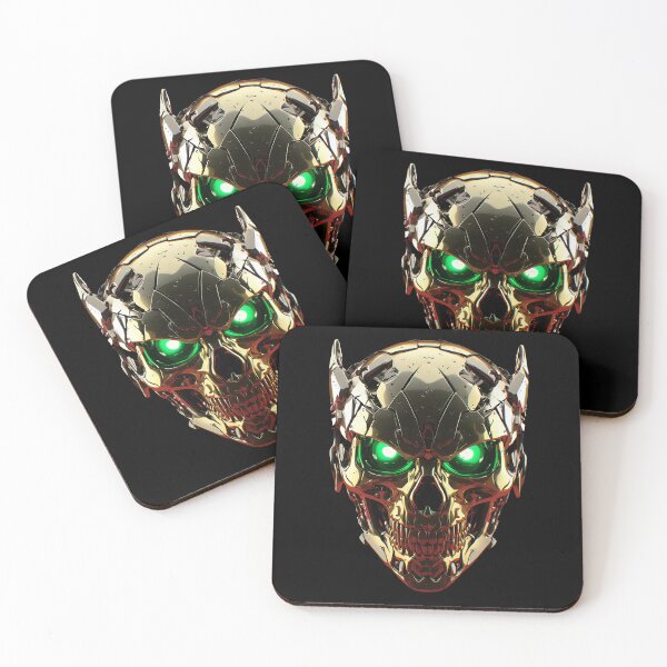 Item preview, Aggressive Cyberpunk Mecha Skull Glowing Laser Matrix designed and sold by Cyber Gold Studio.
