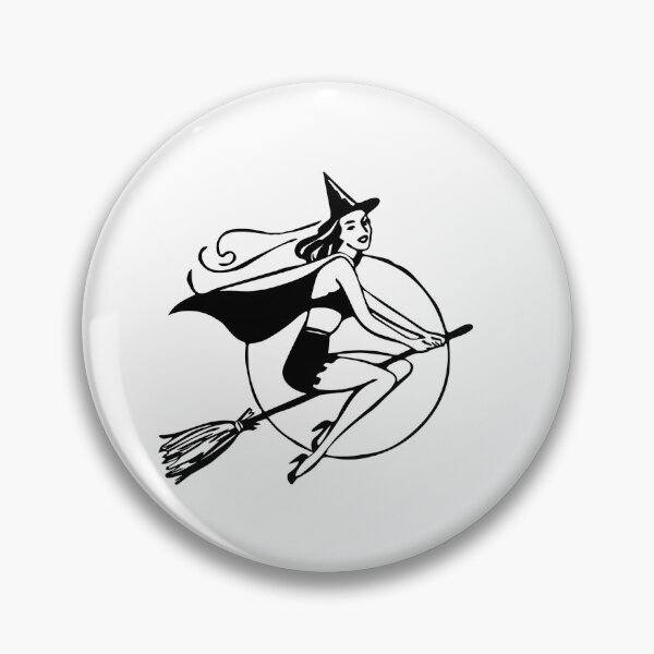 Item preview, Pretty Witchy - Black and White - Flying designed and sold by breecraftdesigns.