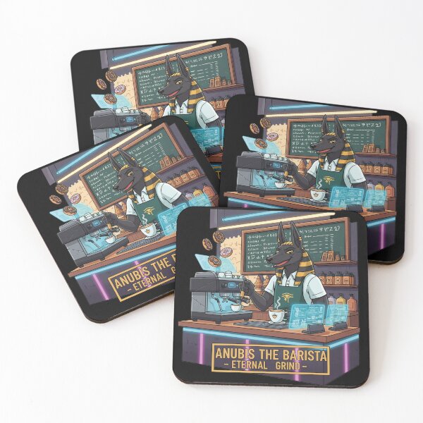 Item preview, Anubis The Barista Eternal Grind: Cyberpunk Mythology Art designed and sold by codex antique.
