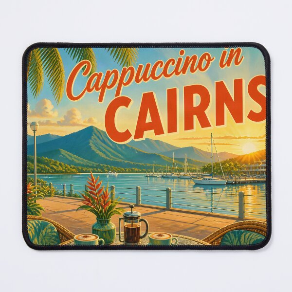 Item preview, Cappuccino in Cairns Australia – Vintage Travel Poster designed and sold by LSVart.