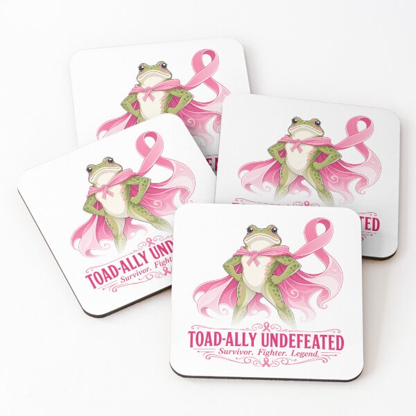 Item preview, Toad-Ally Undefeated Superhero Frog Breast Cancer Art designed and sold by SedaMythica.