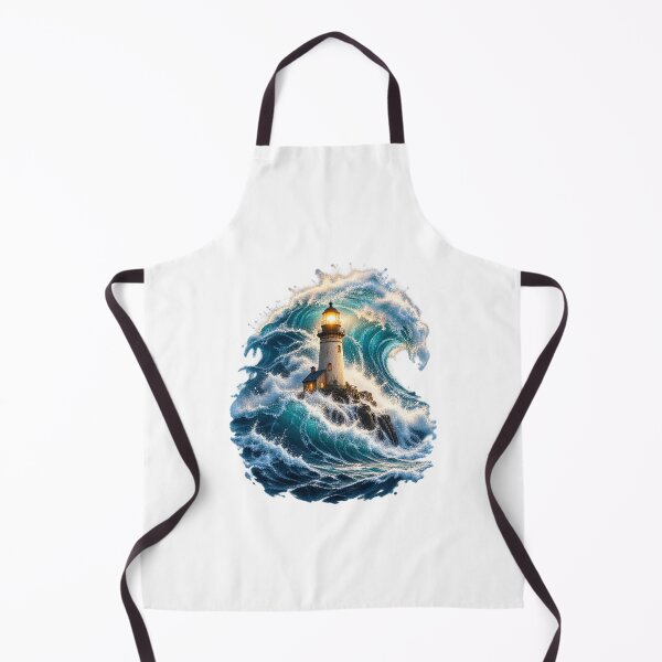 Item preview, Lighthouse Floating on a Giant Ocean Wave – Surreal Coastal Adventure Art designed and sold by okay 2 look .