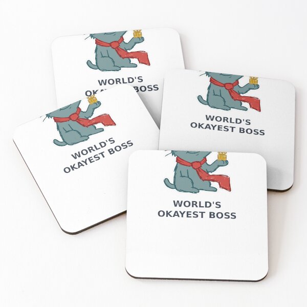 Item preview, World's Okayest Boss Funny Cat Sticker — Boss's Day Gift Decal designed and sold by ryleemaxwell.