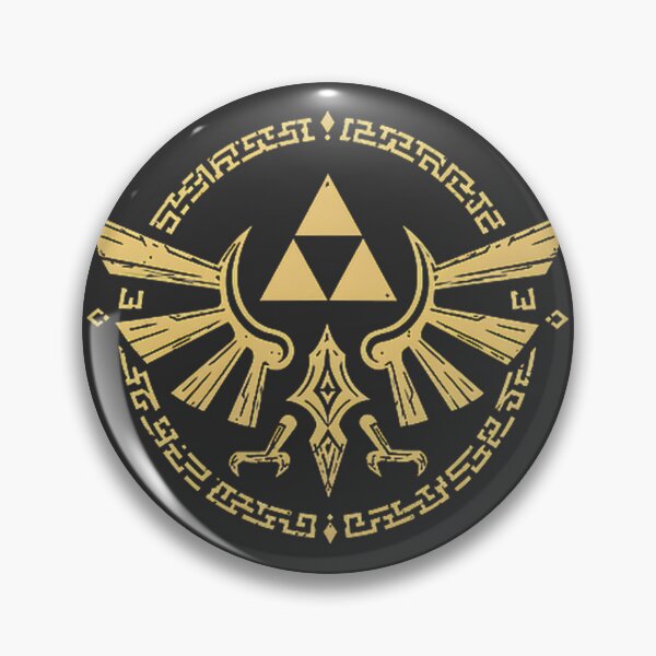 Artikelvorschau, Zeldas Triforce-Design im alten Schriftzug, inspiriert von einem ikonischen Videospielsymbol entworfen und verkauft von dabirek.