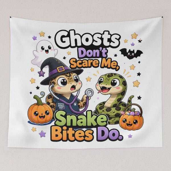 Item preview, Ghosts Don’t Scare Me, Snake Bites Do – Funny Exotic Vet Halloween designed and sold by Bettybee00.