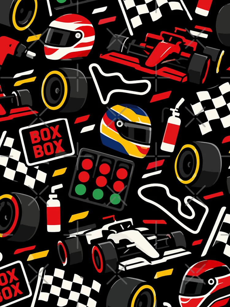 Thumbnail 4 of 4, iPhone Case, Box Box Racing – Formula Racing Motorsport Seamless Pattern - F1 designed and sold by therockstuff.