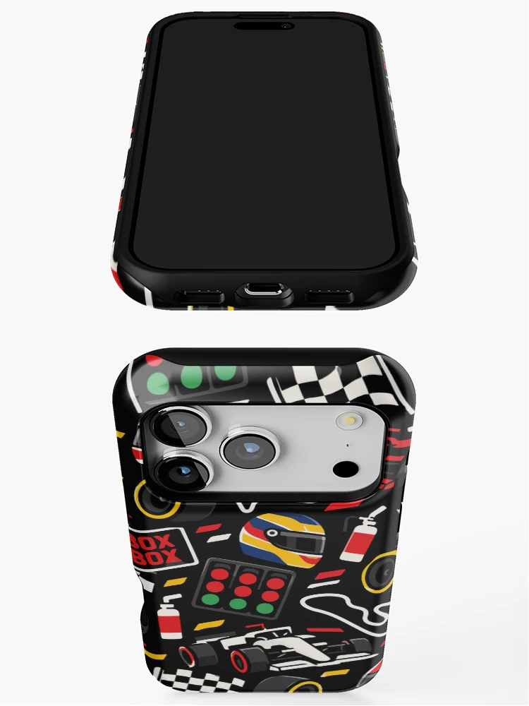 Thumbnail 3 of 4, iPhone Case, Box Box Racing – Formula Racing Motorsport Seamless Pattern - F1 designed and sold by therockstuff.