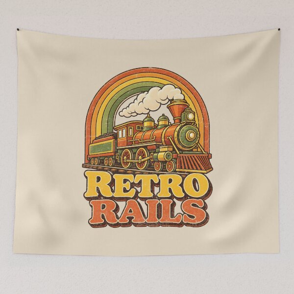 Artikelvorschau, Retro Rails – Vintage Rainbow Dampfzug entworfen und verkauft von AwesomeBeyondLimits.