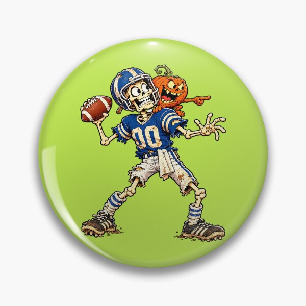Item preview, Calabaza de Halloween con esqueleto divertido jugando al fútbol designed and sold by Endless7Art.