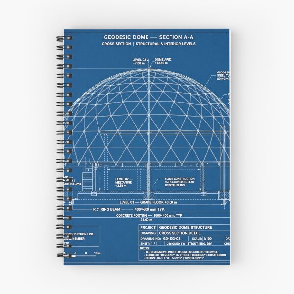 Item preview, Geodesic Dome Blueprint | Structural Cross Section Drawing designed and sold by Robert Lucio.