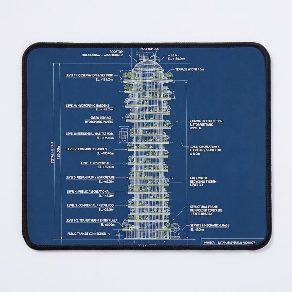 Item preview, Vertical Garden Arcology Blueprint | Future City Elevation designed and sold by Robert Lucio.