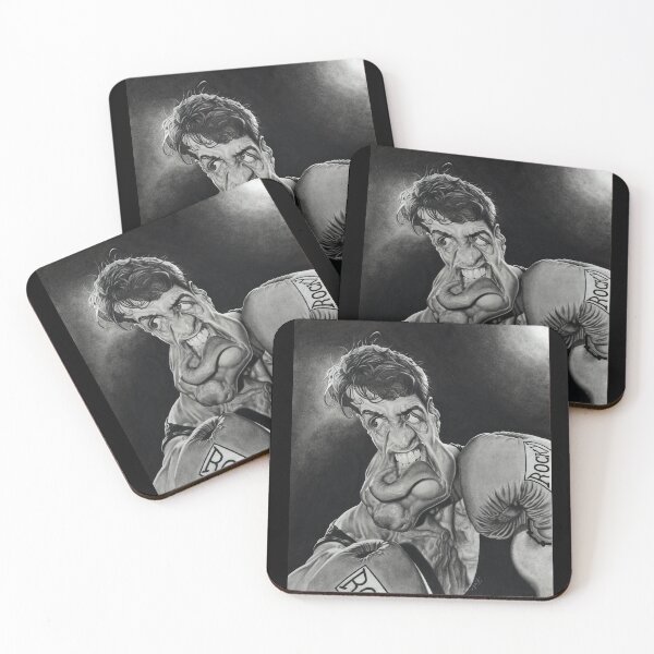 Item preview, Rocky Balboa Charcoal Caricature – Hand-Drawn Boxing Portrait designed and sold by mechashiva76.