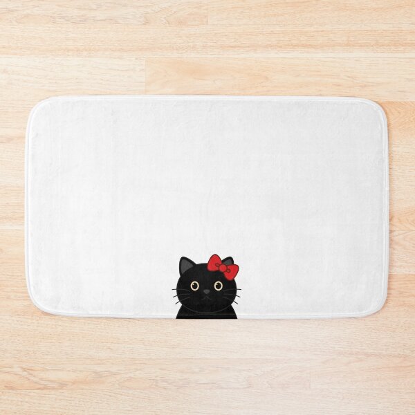 Item preview, Cute Coquette Black Cat with Red Bow designed and sold by mimikaka.