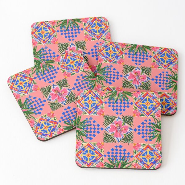 Item preview, Tropical Pink Pattern Quadrille Design designed and sold by RichardRags.