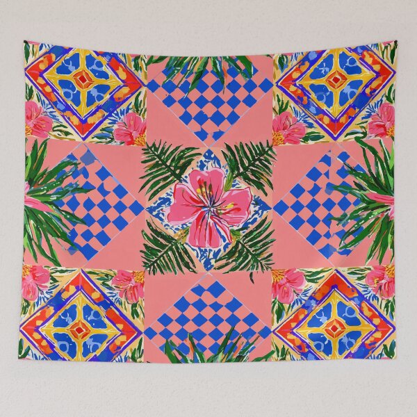 Item preview, Tropical Pink Pattern Quadrille Design designed and sold by RichardRags.